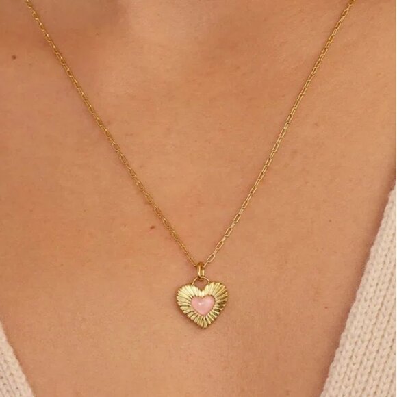 Gorjana Rose Quartz Heart Necklace - Picture 3 of 6